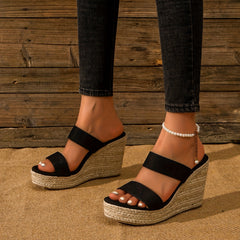 Women's Espadrille Wedge Sandals Open Toe Platform Heels
