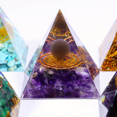 Orgone Pyramid With Amethyst Crystal Ball
