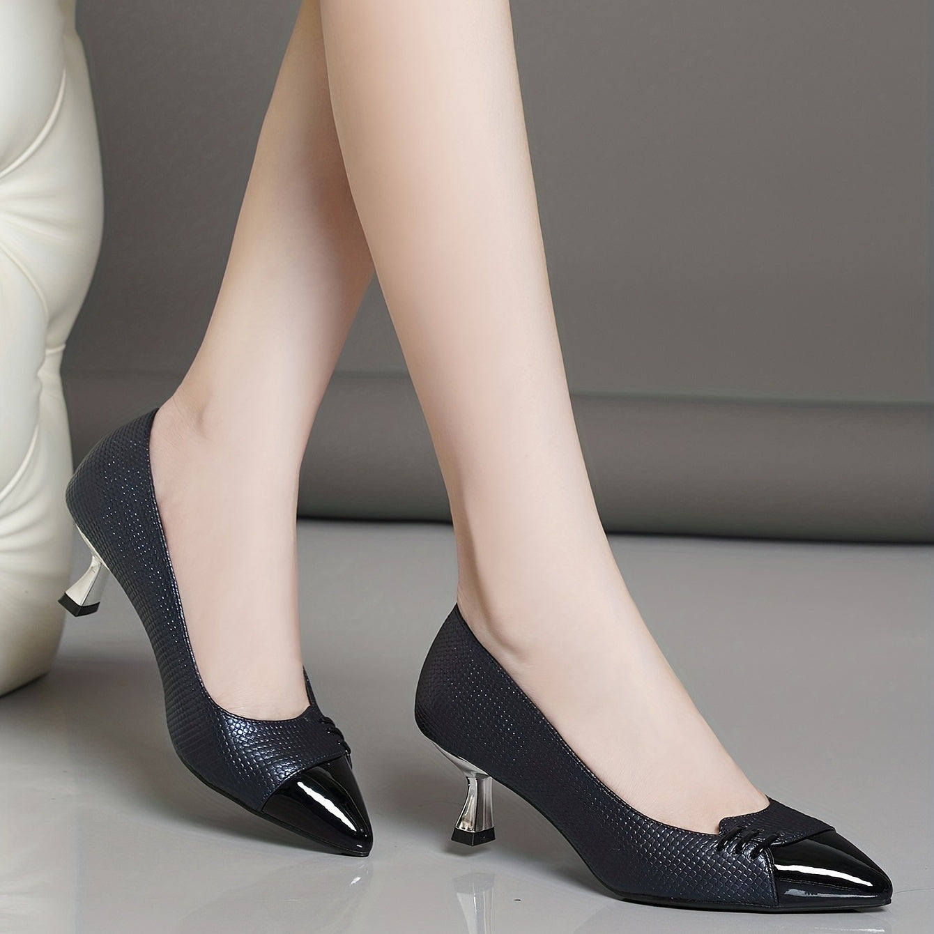 Women's Colorblock Stiletto Heels Point Toe Pumps