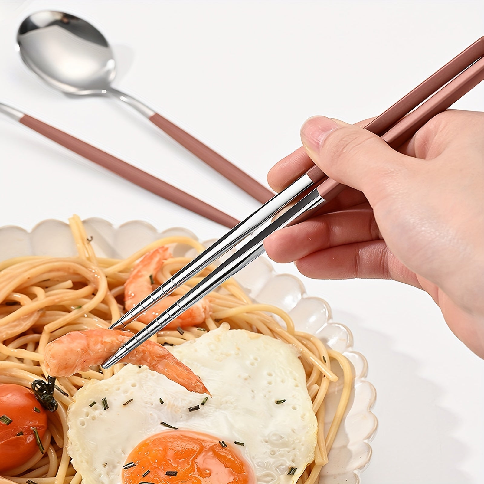 Portable Silverware Set With Storage Case Spoons Forks Chopsticks