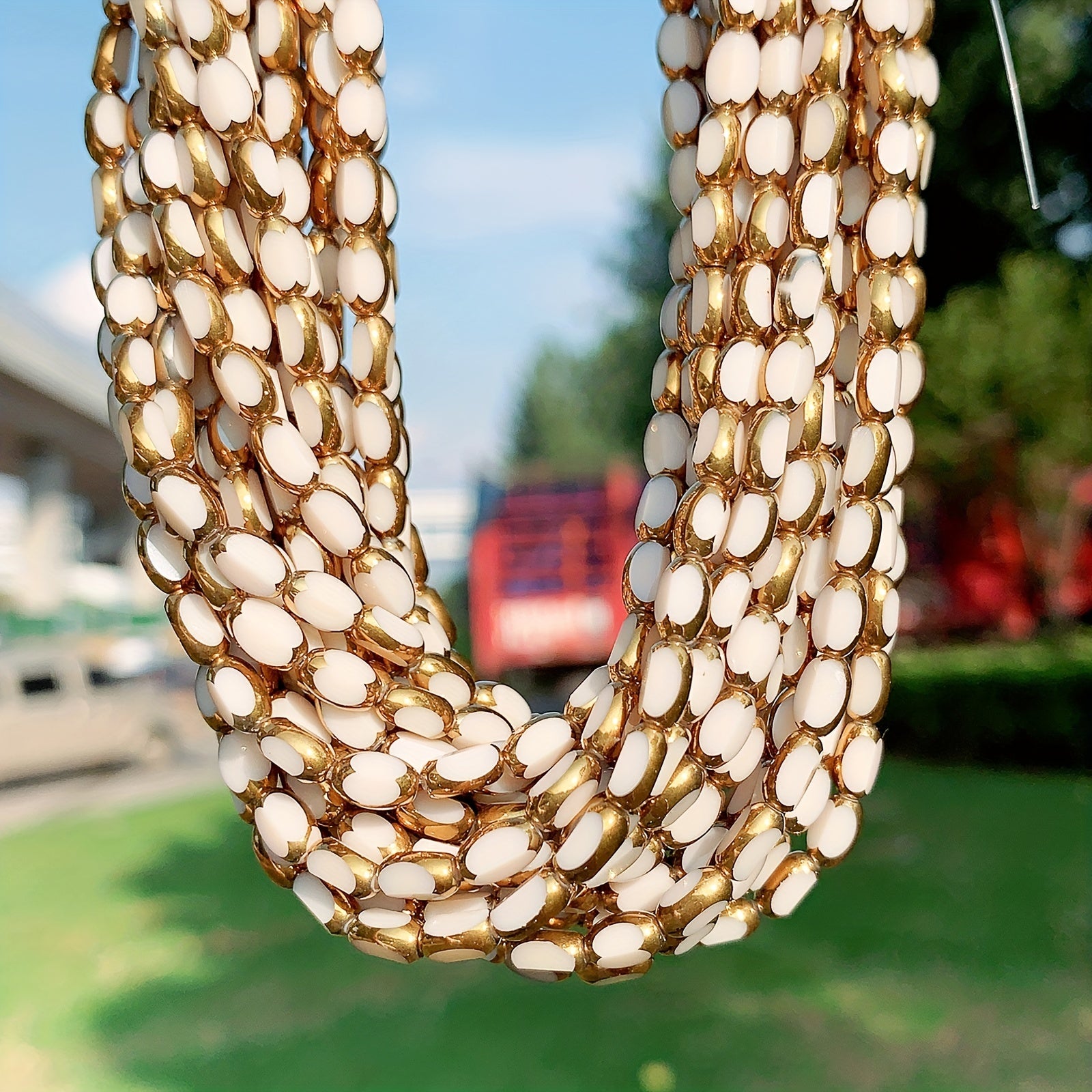 High Golden Crystal Bead Spacer Glass Beads Loose Beads DIY Bracelet