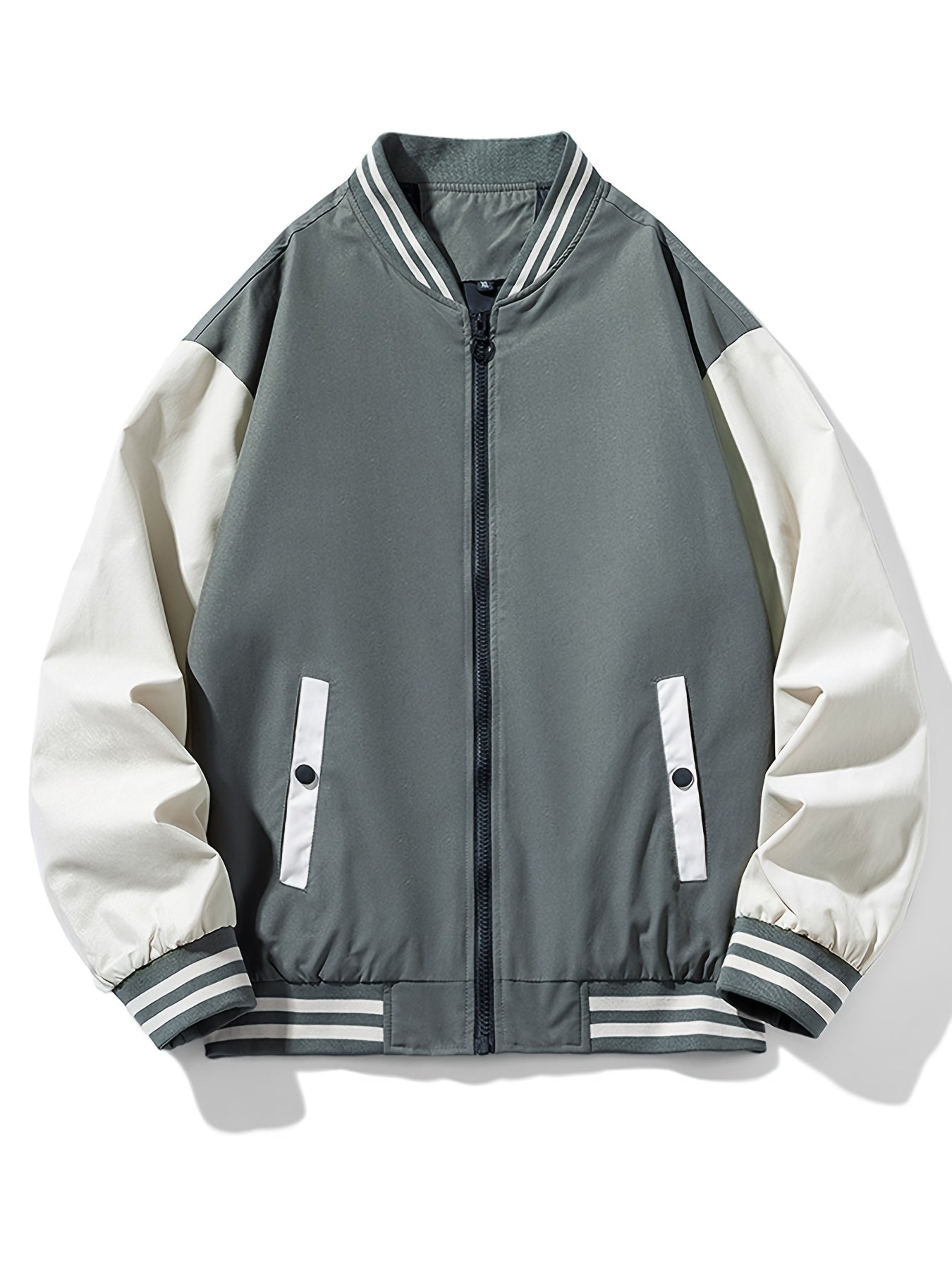 Men's Block Zip Up Baseball Jacket