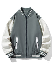 Men's Block Zip Up Baseball Jacket