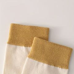 5 Pairs Moon Print Socks Colorblock Crew Socks Women's Stockings