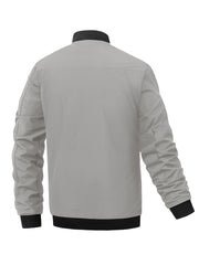 Men's Casual Baseball Collar Zip Up Jacket Coat for Spring Fall