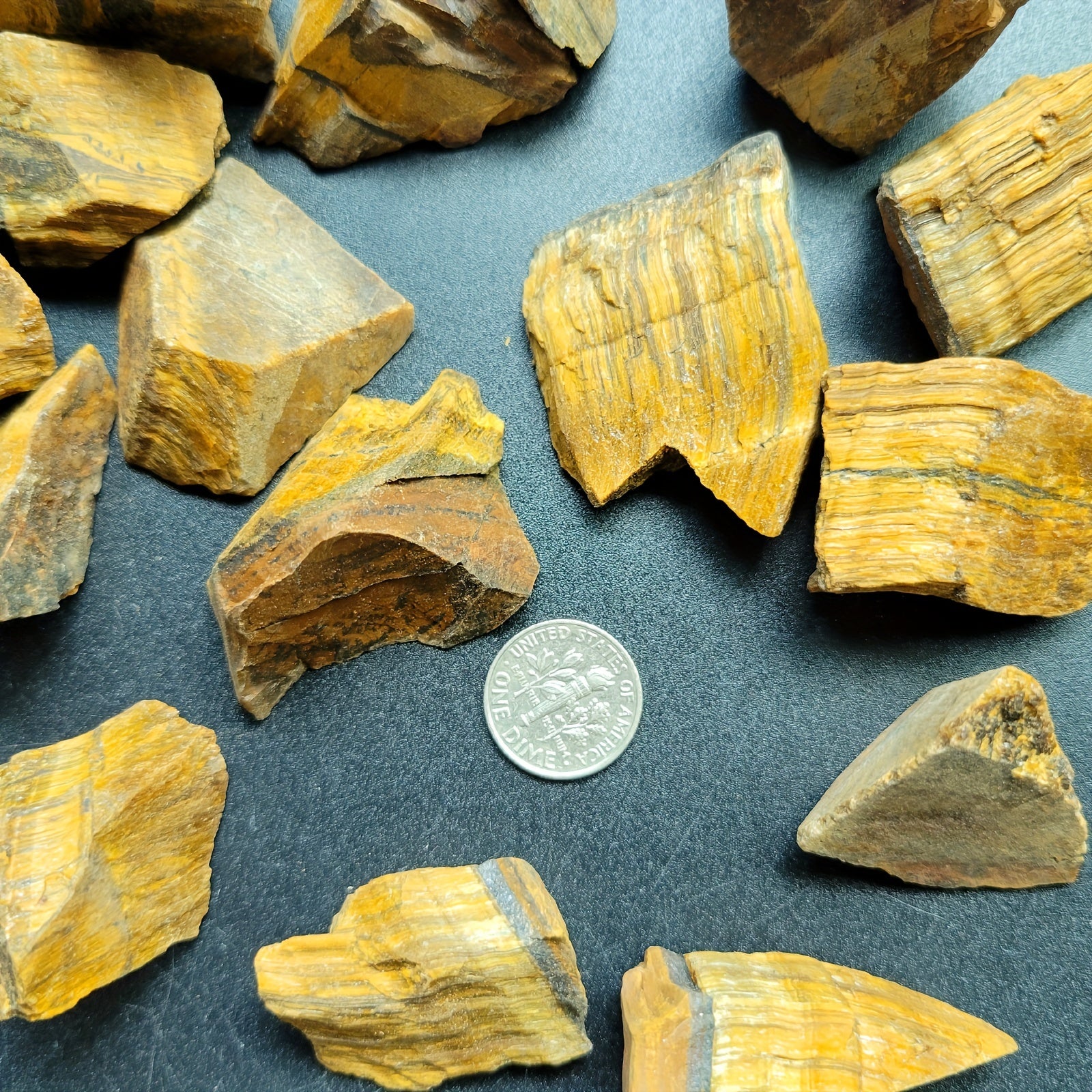 2OZ 4OZ Natural Tiger's Eye Rough Stones for Tumbling Wicca Reiki Healing