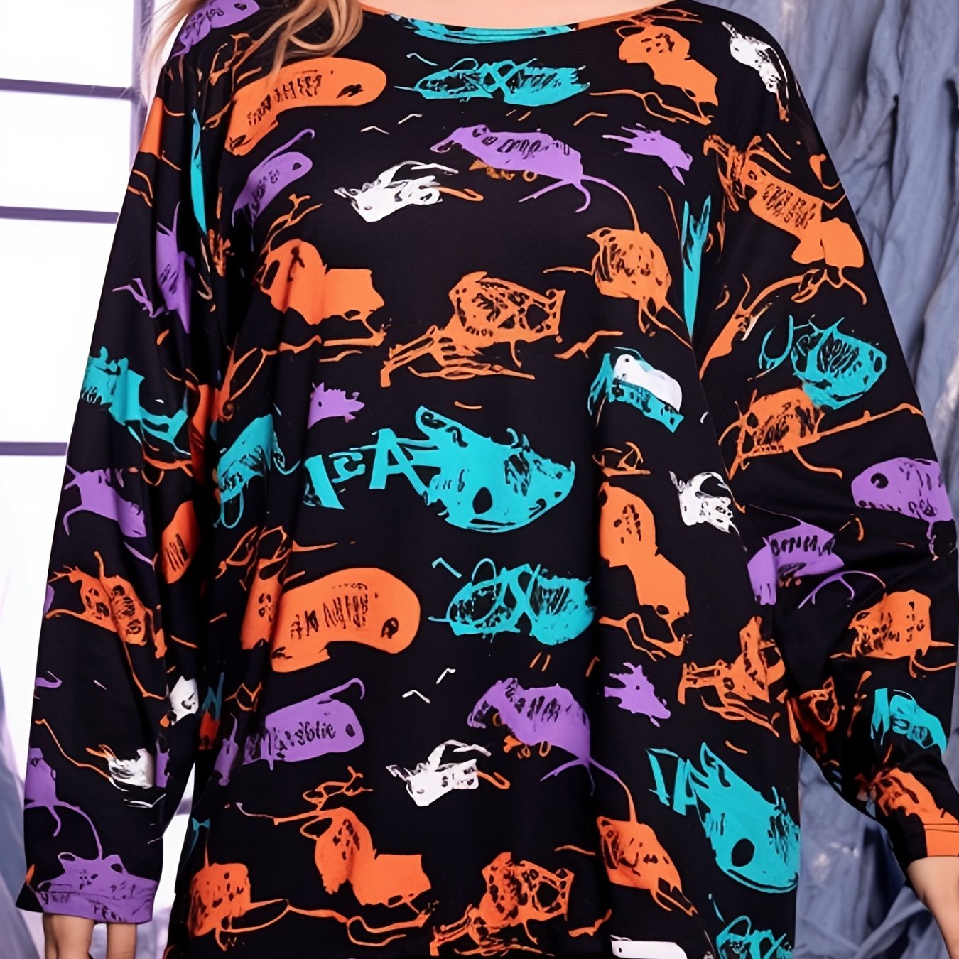 Women's Graphic Print Long Sleeve Sports Top