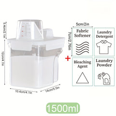 Laundry Detergent Storage Box with Lid Large Capacity Handheld Waterproof Labels