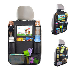 2pcs Car Back Seat Organiser Tablet Holder Storage Kick Mats Kids Toys Pockets