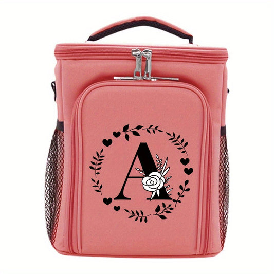 Insulated Lunch Bag with Garland Letters, Large Capacity, Double Deck