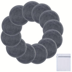 Reusable Makeup Remover Pads 12 Pack Microfiber Facial Cleaning Puff