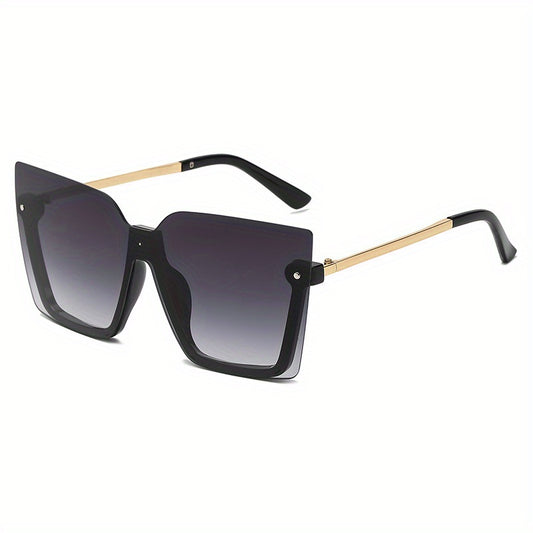 Y2K Semi Rimless Sunglasses Rivet Large UV400 Sun Shades