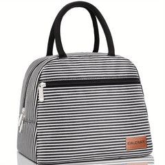 BALORAY Insulated Lunch Bag Leopard Print Striped Pearl Aluminum Foil