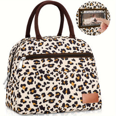 BALORAY Insulated Lunch Bag Leopard Print Striped Pearl Aluminum Foil