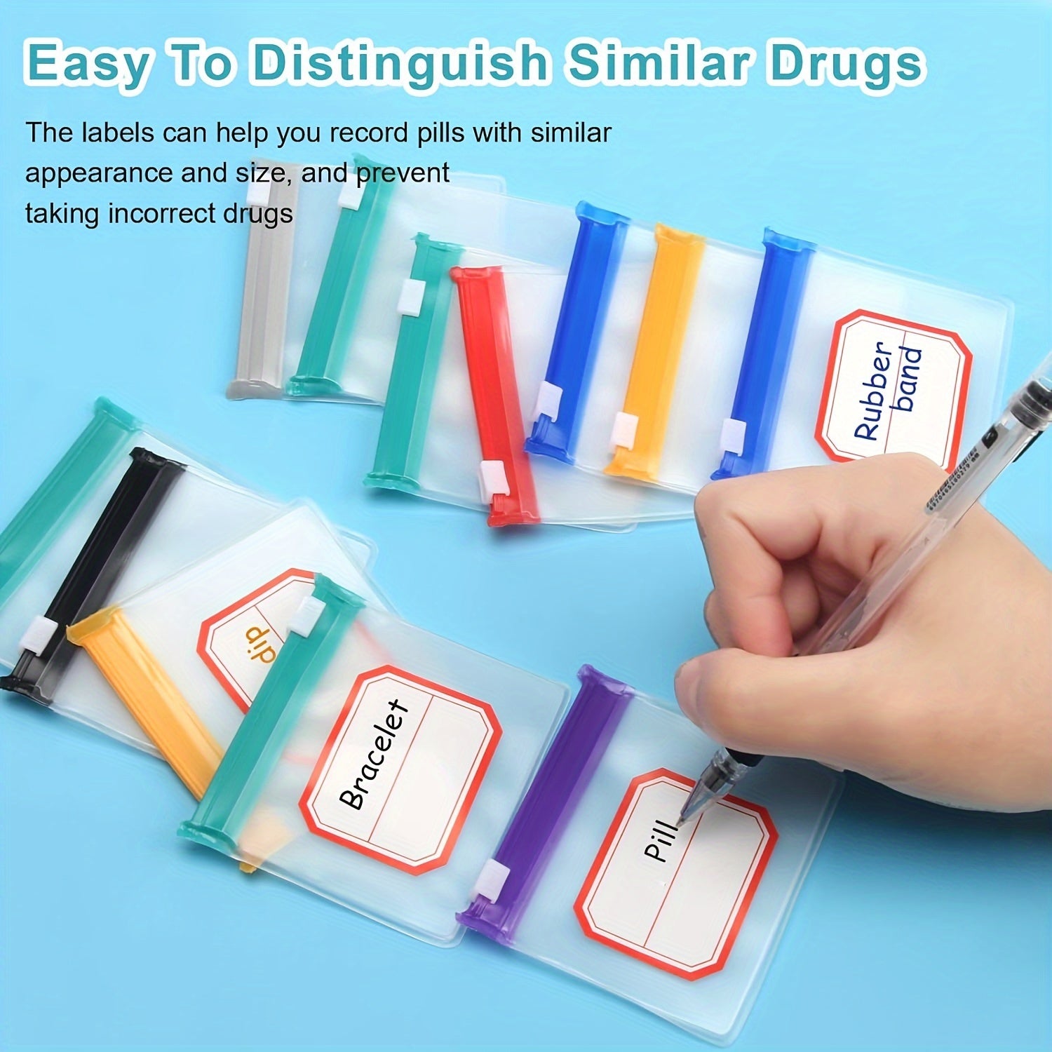 7pcs Pill Pouch Bags Reusable Zippered Medicine Organizer Travel Pill Bags