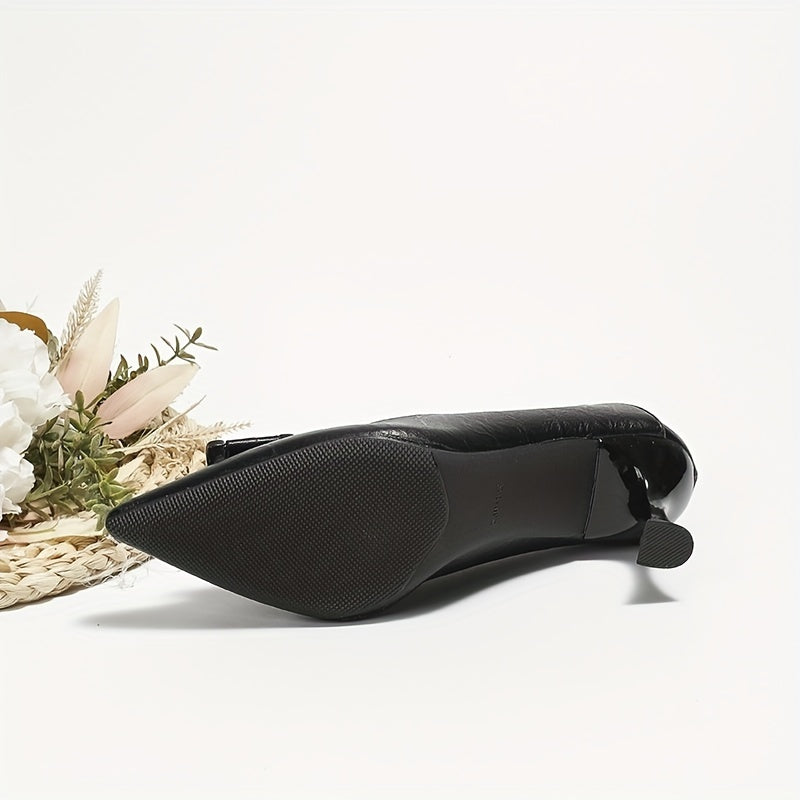 Women's Chain Buckle Stiletto Heels Slip On Pumps