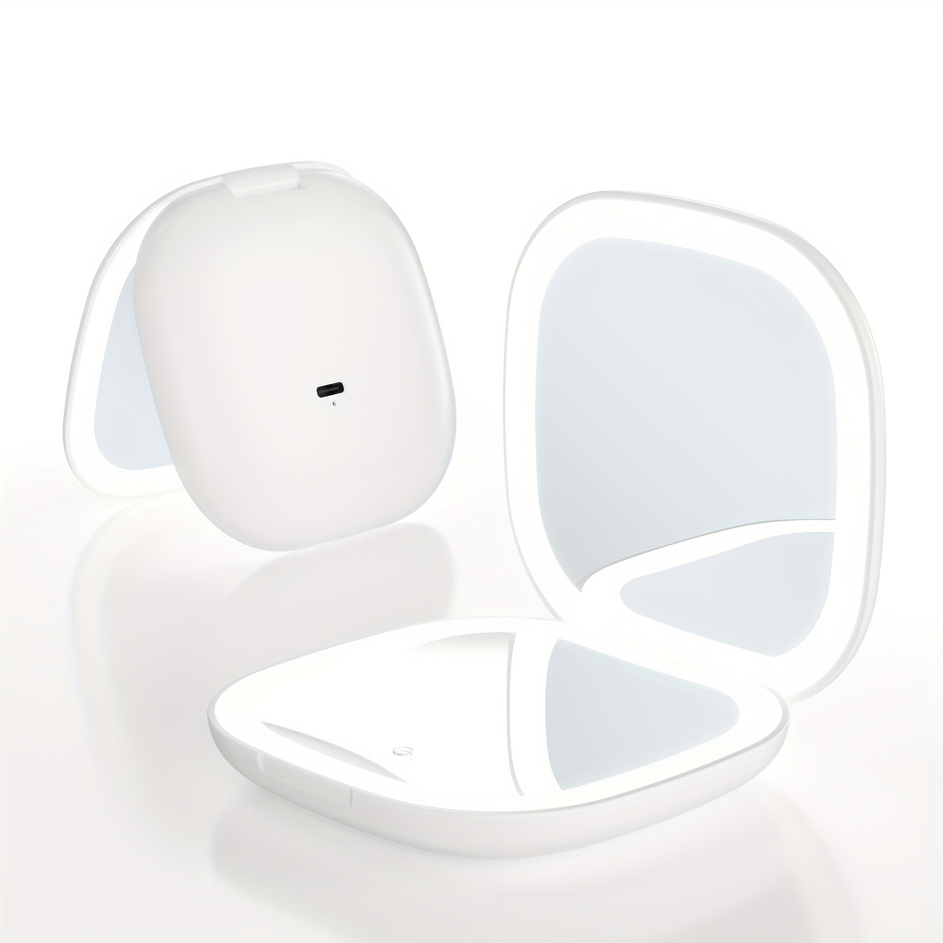 LED Compact Mirror 1x & 5x Magnification Touch Control Portable Mini Pocket