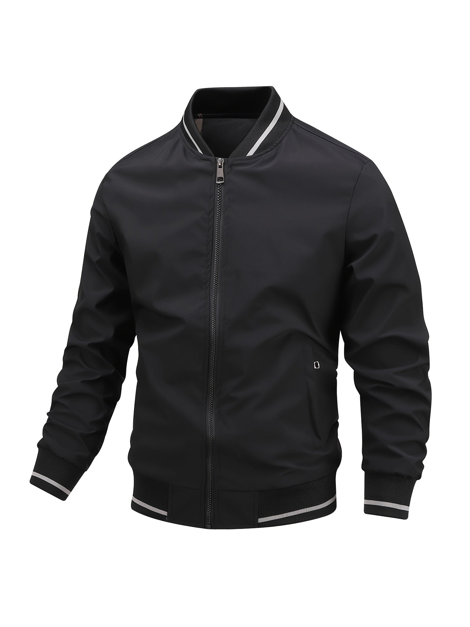 Men's Zipper Baseball Collar Jackets with Pockets
