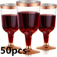 Rose Golden Powder Plastic Wine Glasses
