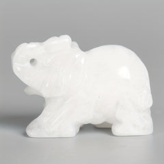 Green Aventurine Jade Stone Crystal Elephant Decoration