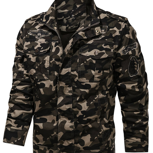 Men's Tactical Camo Work Jacket with Zipper
