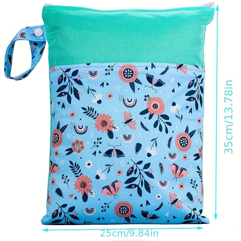 Waterproof Multicolor Baby Nappies Bag Wet Dry Mammy Bag