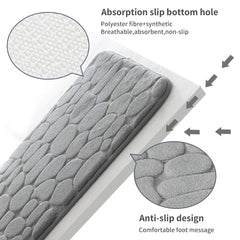 Stone Patterned Soft Toilet Mat Bath Rug Door Mat Bathroom Decor