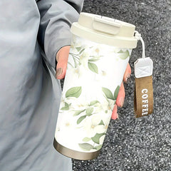 Floral 316 Insulated Travel Tumbler: Stainless Steel Water Cup