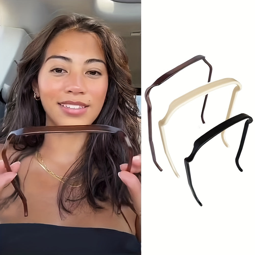 2pcs Girl's Square Sunglasses Headband Curly Thick Hair Headband