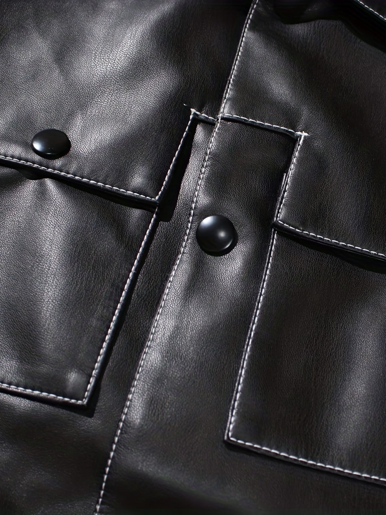 Men's Lapel Faux Leather Jacket Spring Fall