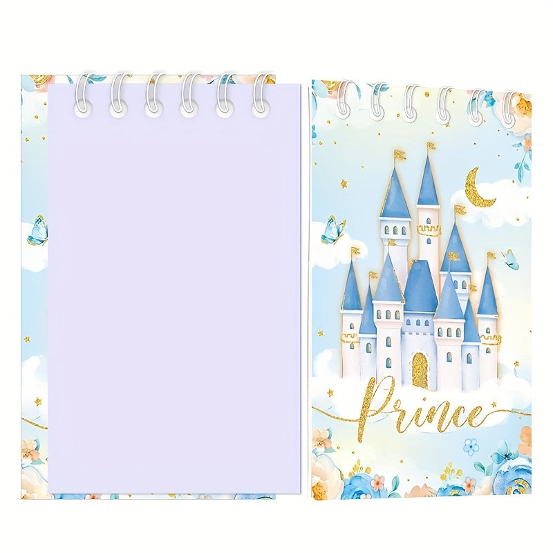 6pcs Prince And Princess Mini Notebooks Castle Crown Notepad