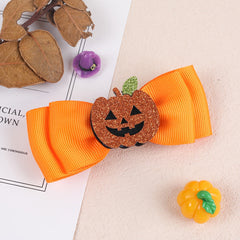 2pcs Halloween Double Bow Hairpin for Girls