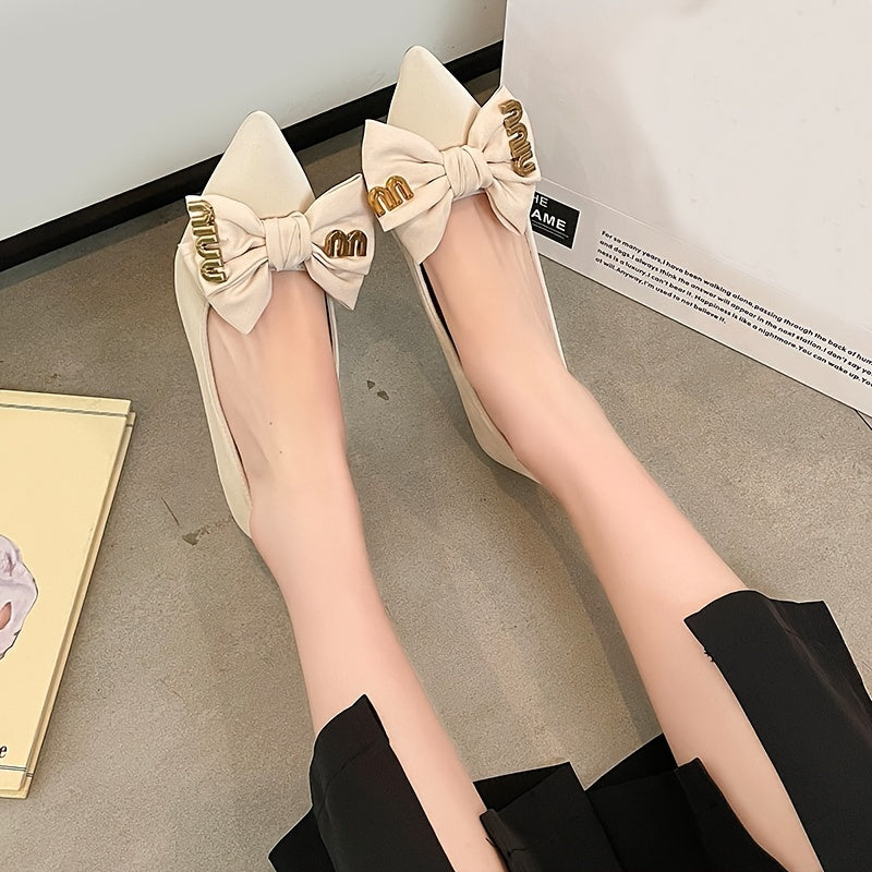 Women's Bowknot High Heels Pointed Toe Slip On Stiletto Heels