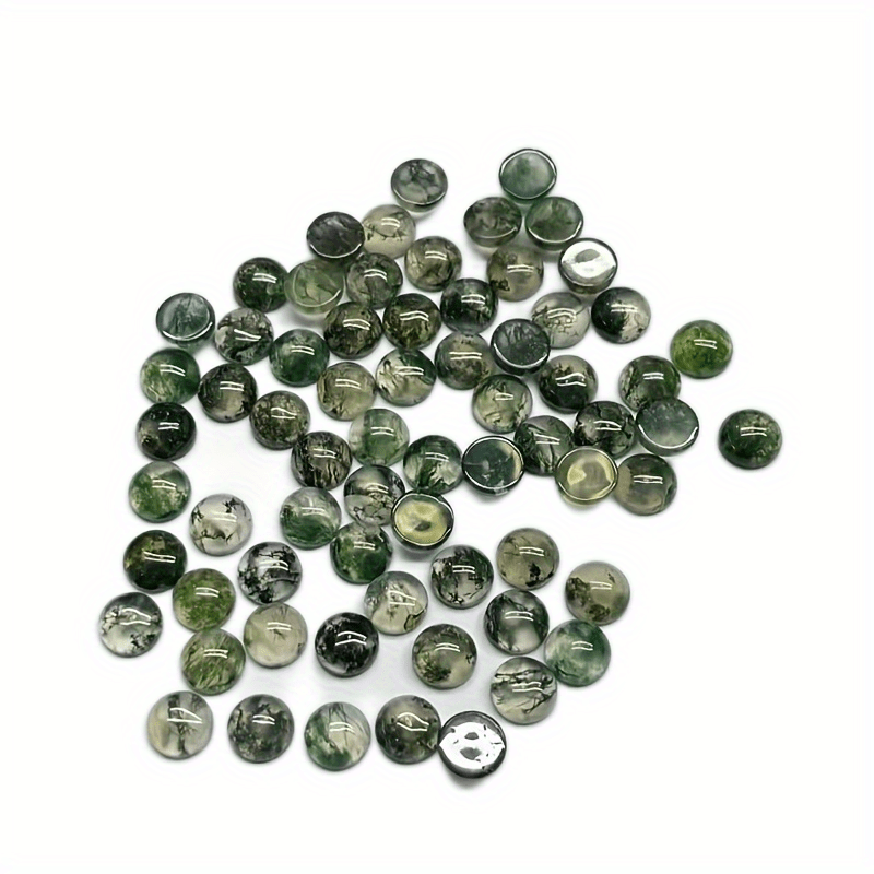 Agate Ring Face 8mm Round Flat Convex DIY B