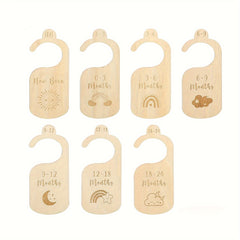 7pcs Kids' Clothing Separator Wooden Kids' Clothing Size Hanger