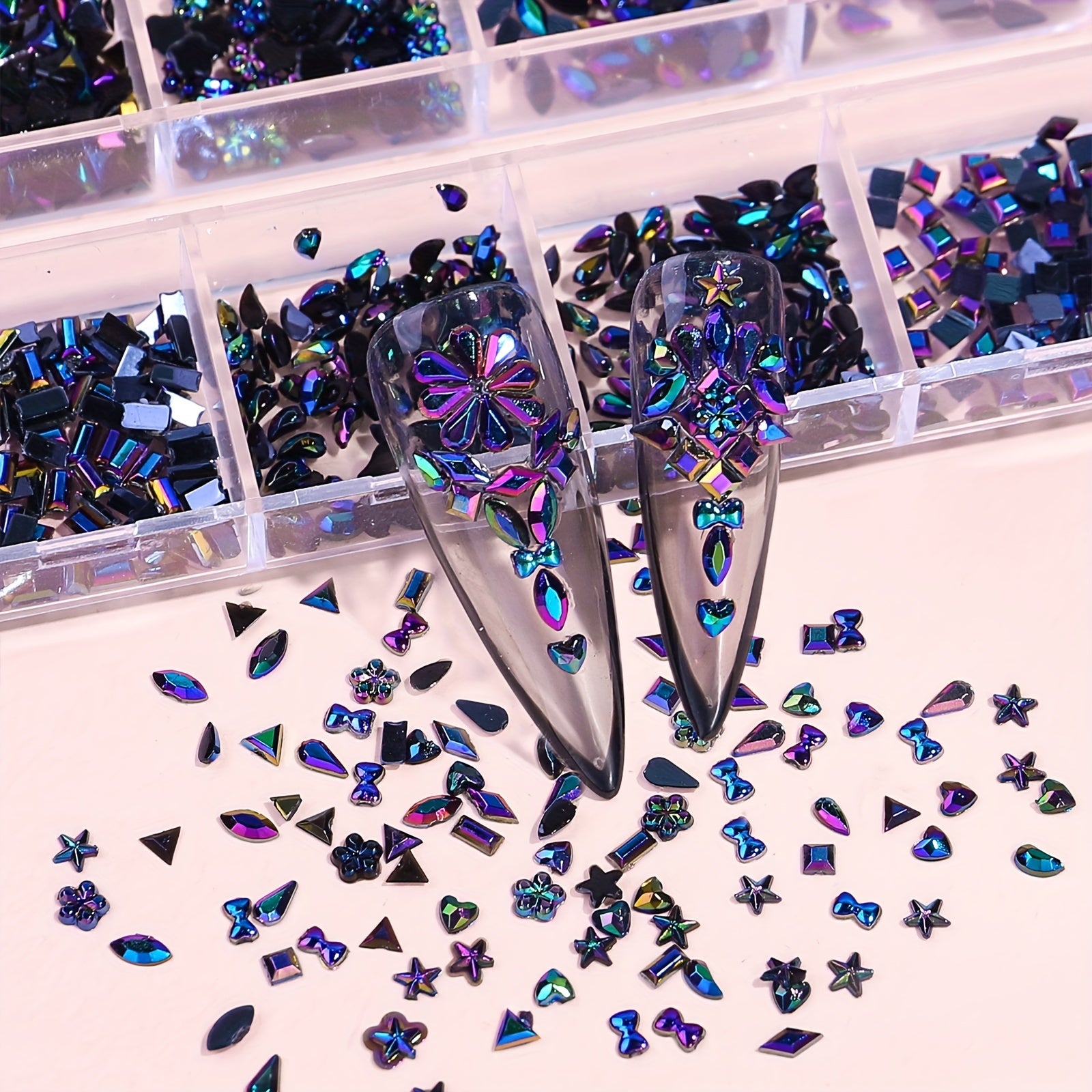 Colorful Nail Rhinestones Glass AB Crystal Kit