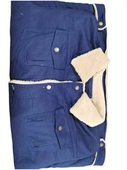 Fleece Cotton Pocket V-Neck Long Sleeves Jackets Men's Clothing