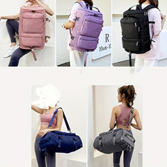 Large Capacity Sports Bag Travel Duffle Backpack Shoe Compartment