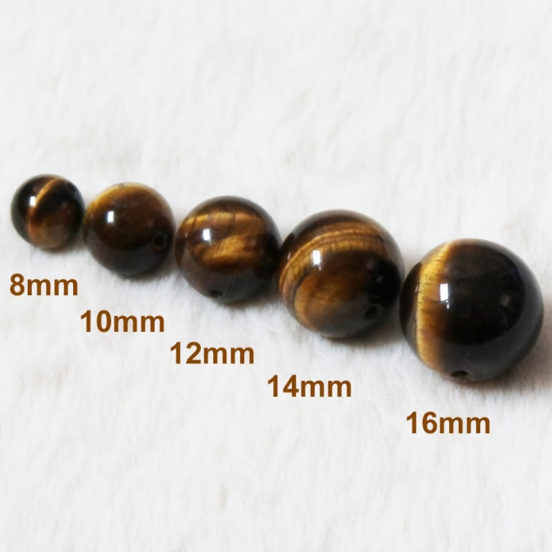 Natural Tiger Eye Stone Beads Smooth Brown for Jewelry Making