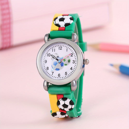 Colorful Football Graphic Quartz Watch for Kids