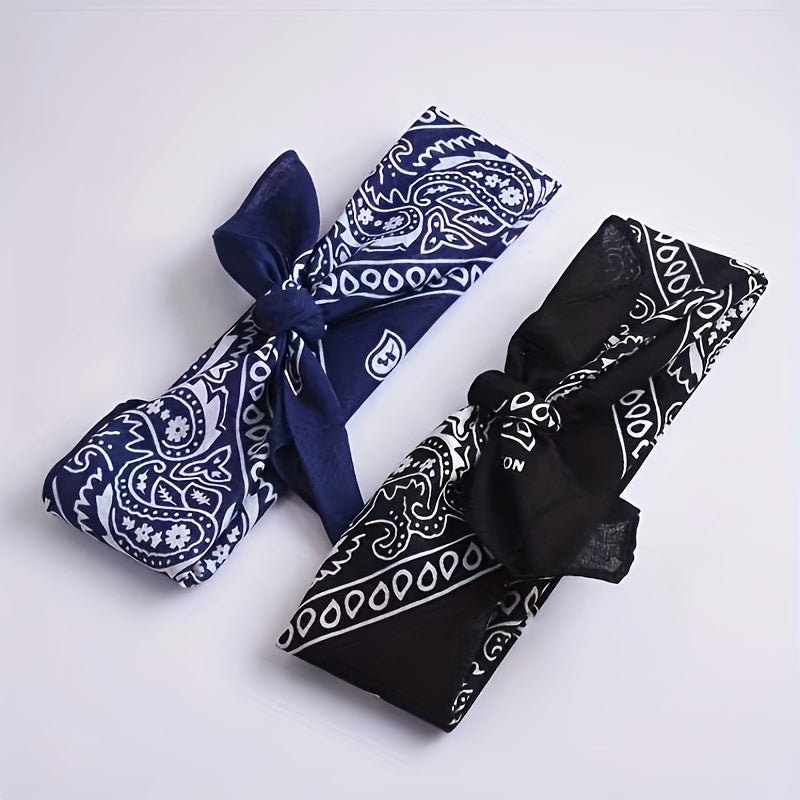 Paisley Print Bandana Vintage Head Scarf Neckerchief Cowboy Cowgirl Head Wrap
