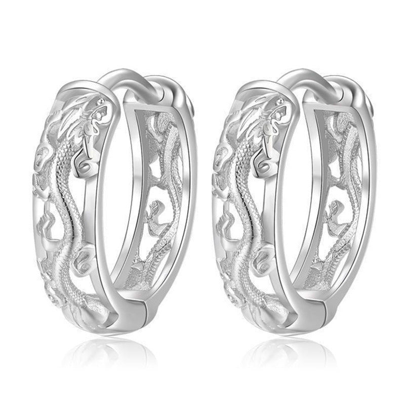 Dragon Stud Earrings & Men's Retro Ethnic Style Earrings