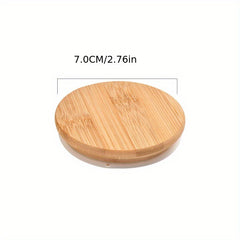 10pcs Reusable Bamboo Oui Lids with Silicone Sealing Rings for Oui Yogurt Jars
