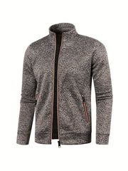 Men's Warm Fleece Jacket with Stand Collar