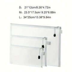 3pcs Transparent Storage Bags with Zipper for Toys & Puzzles