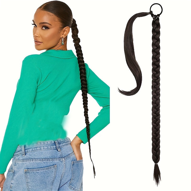 DIY Braided Ponytail Extensions Elastic Lace Wraparound Hair Piece