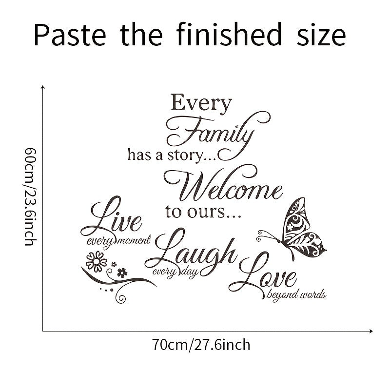 2pcs Family Wall Stickers Quotes Vinyl Decal Motivational Wall Decals