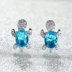 Turtle Zircon Stud Earrings for Women Girls