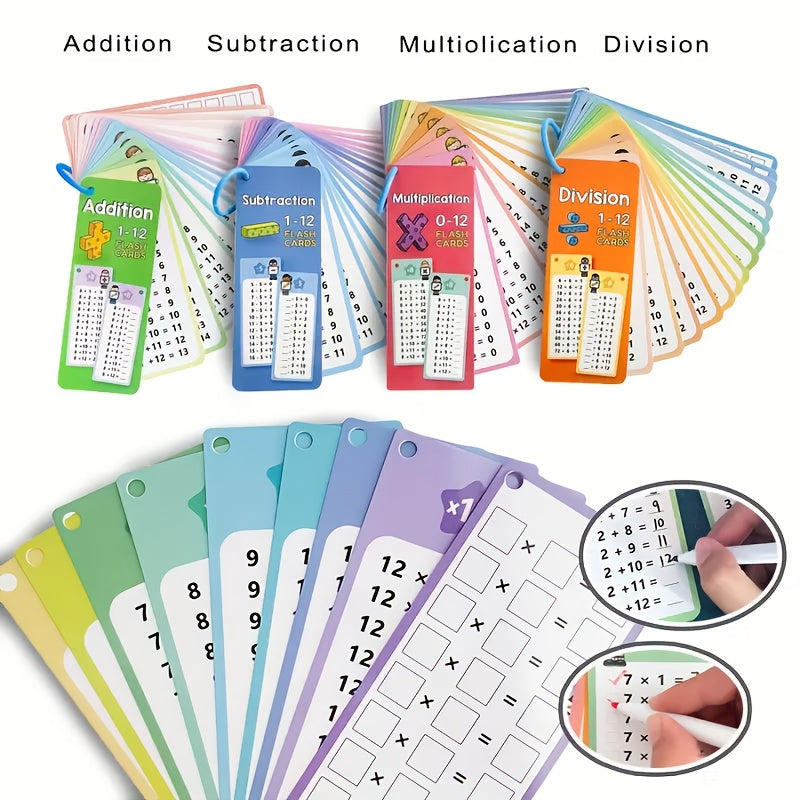 Math Flashcards Set - Addition Subtraction Multiplication Division - Back to Sch