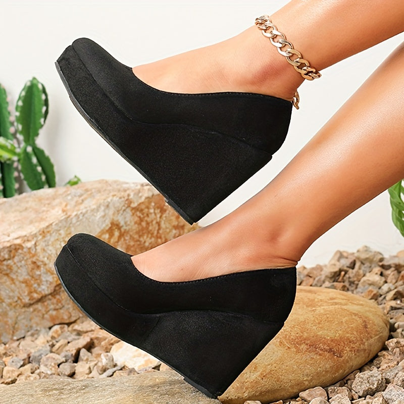 Women's Platform Wedge Heels Slip On Shoes
